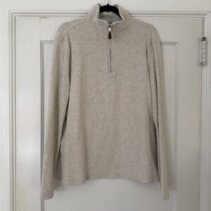 100% Cotton Banana Republic Men’s Large Half-Zip Sweater in Light Heather Beige
